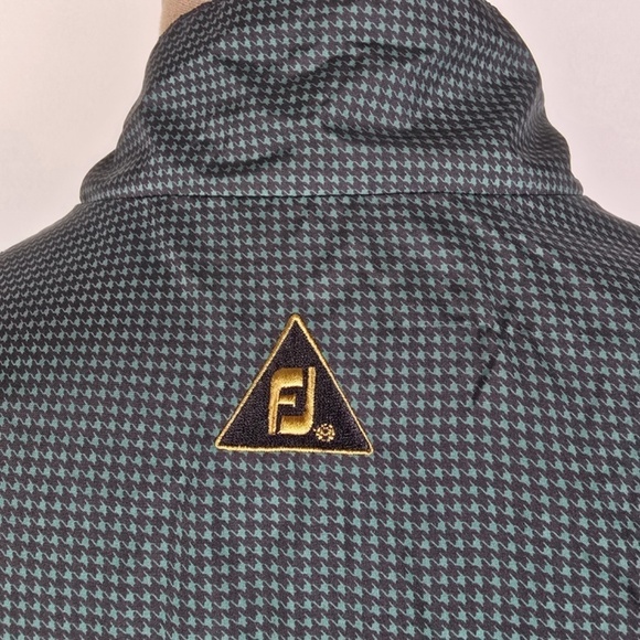 DryJoys Men’s L Green Houndstooth 1/4 Zip Golf Pullover Windbreaker Jacket - Picture 4 of 8